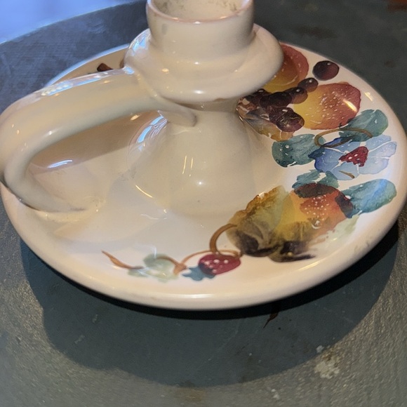 VINTAGE PIER 1 Chamberstick Candle Holder W/Handle Hand Painted - Italy. (ST 1) - Picture 3 of 4